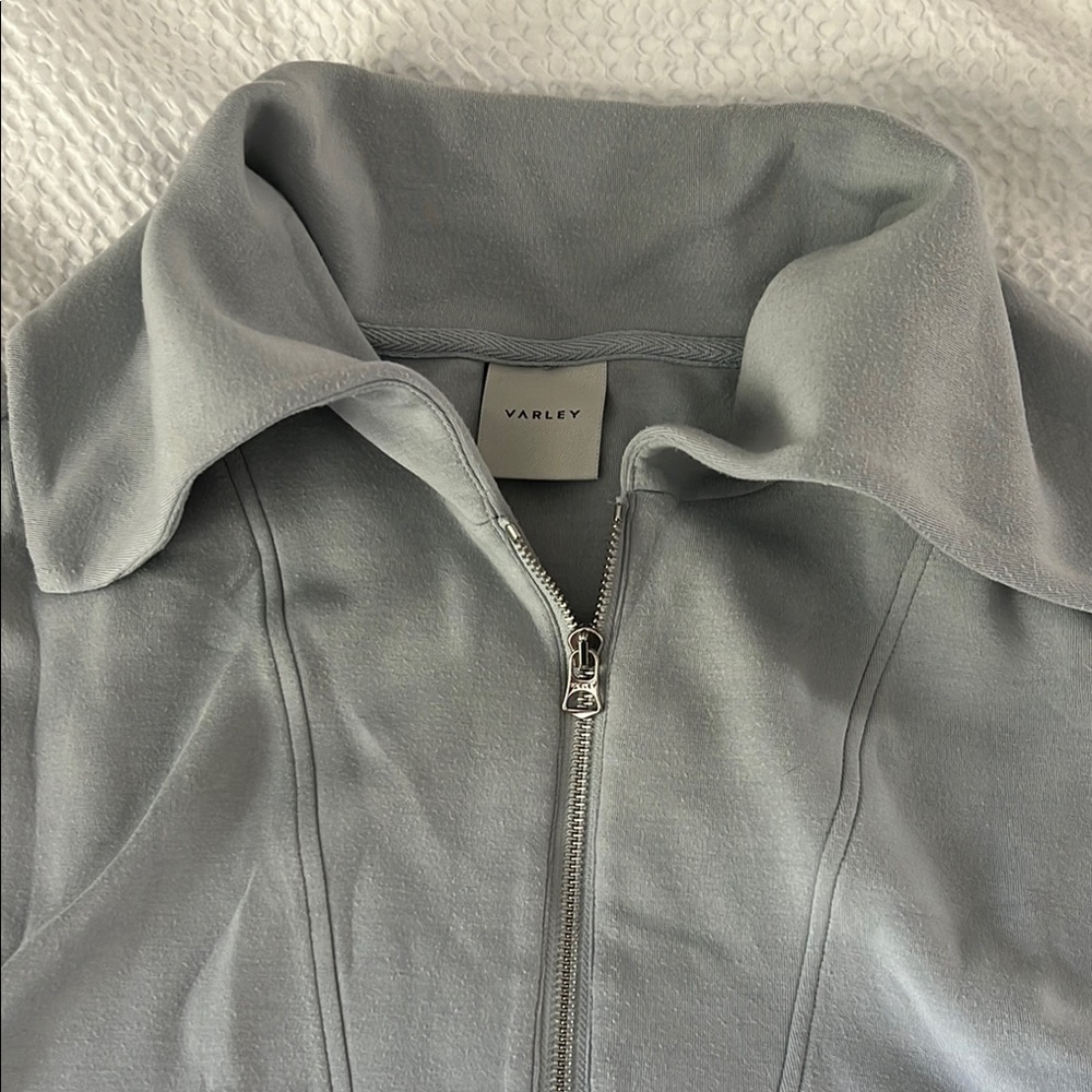 Varley Light Blue Short Sleeve Zip Polo and Shorts Set - Picture 9 of 14